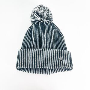 Zella NWOT Women's Stripped Knit Beanie Black White Size OS